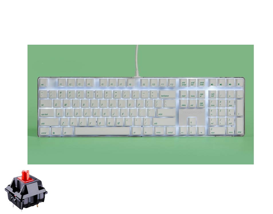 Qisan Magicforce N-key Rollover  Mechanical Keyboard Gaming Keyboard Cherry MX Brown  100% Full Size 108 Keys with White Backlight Case,PBT Keycaps