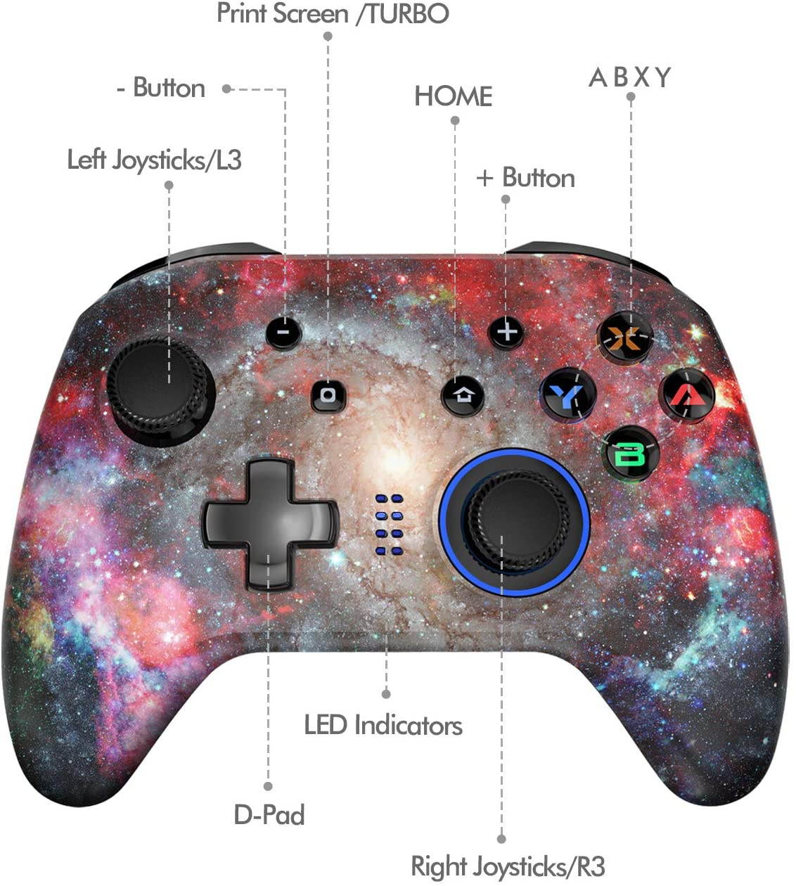 EasySMX [2020 Upgraded Version Wireless Controller for Switch Pro, Gaming Controller for Nintendo Switch Remote Gamepad Joystick Wireless Controller