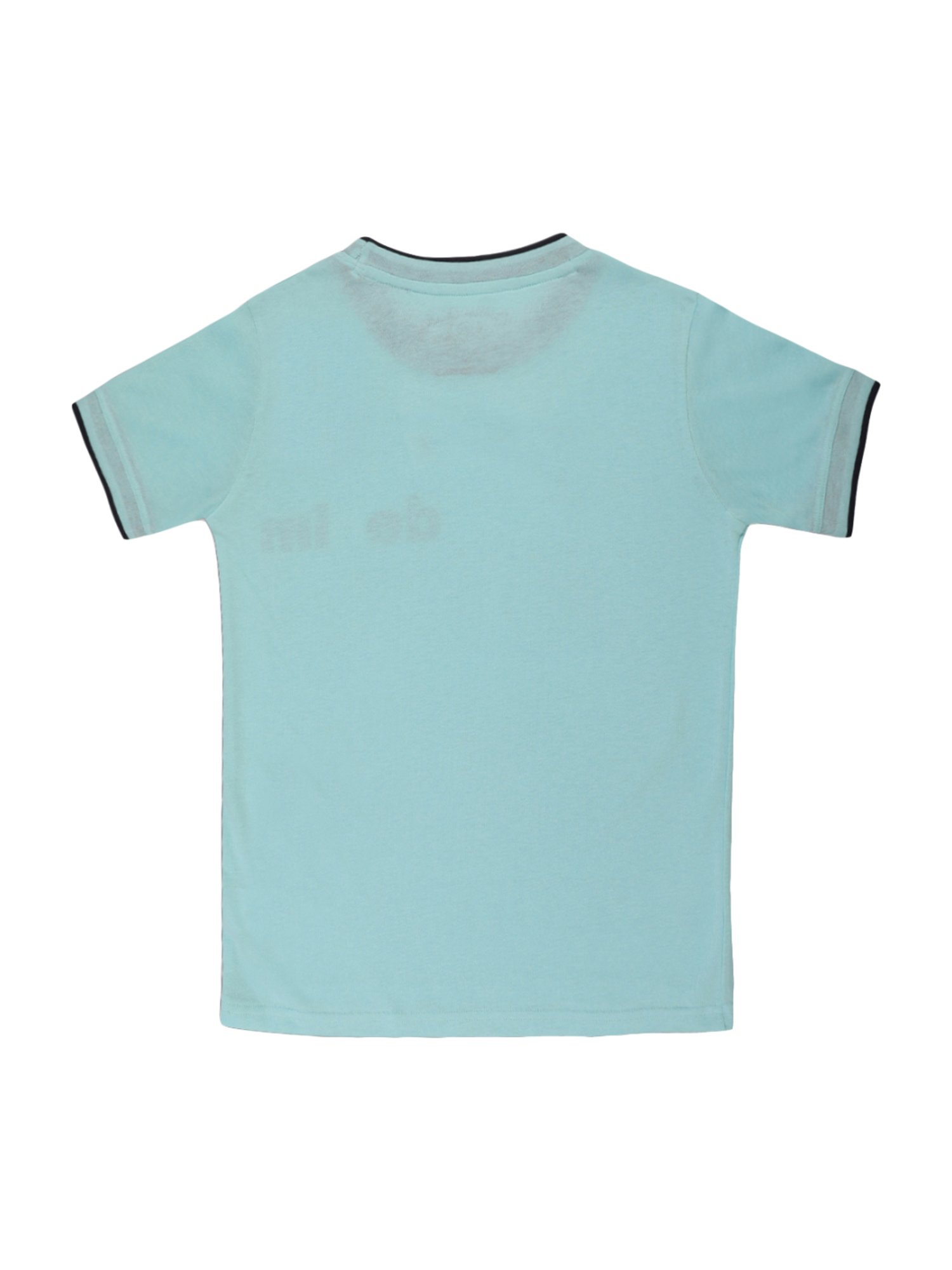 Li'l Tomatoes Kids Sea Green Cotton Printed T-Shirt & Mask