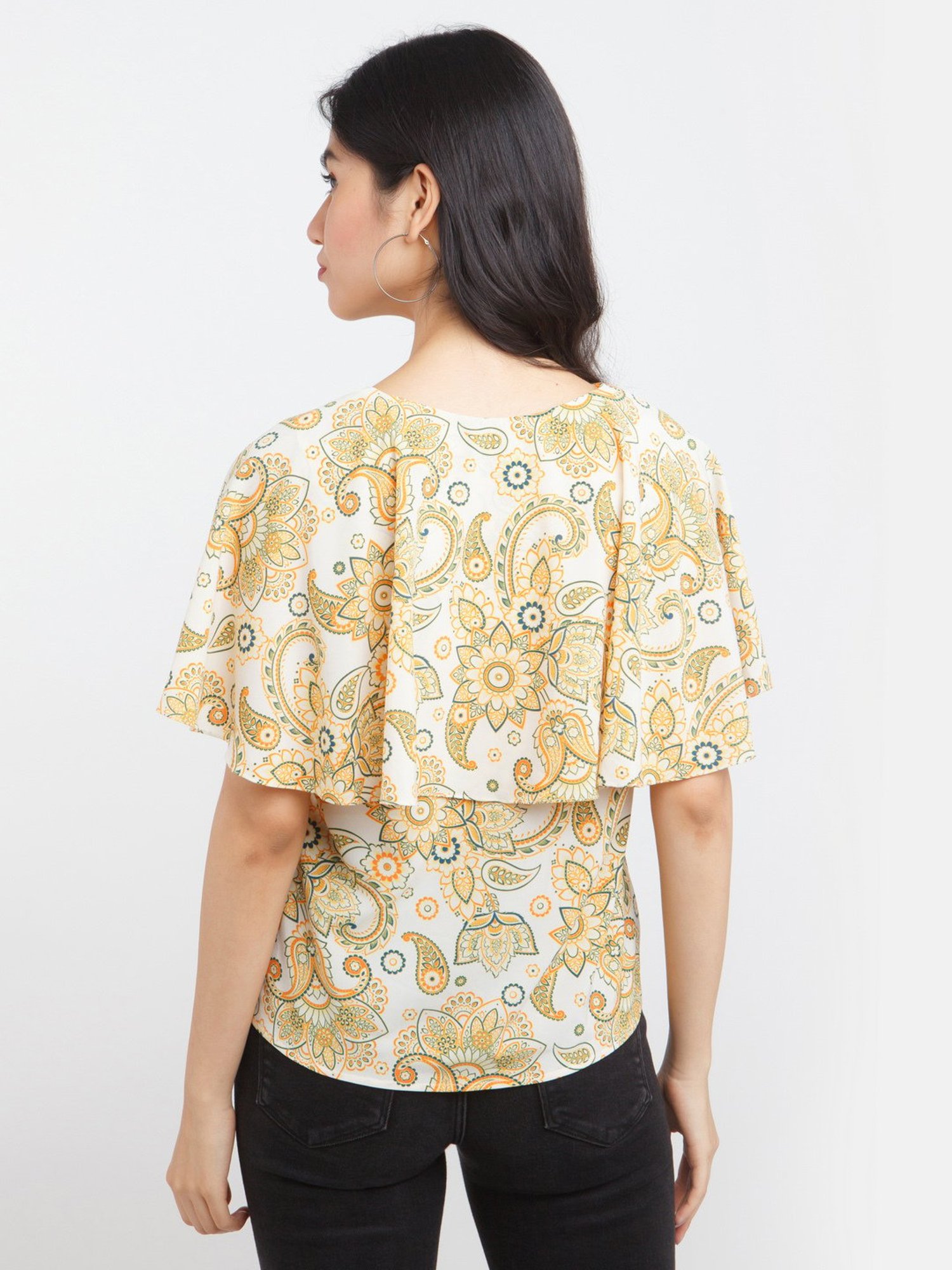Zink London Yellow Printed Top