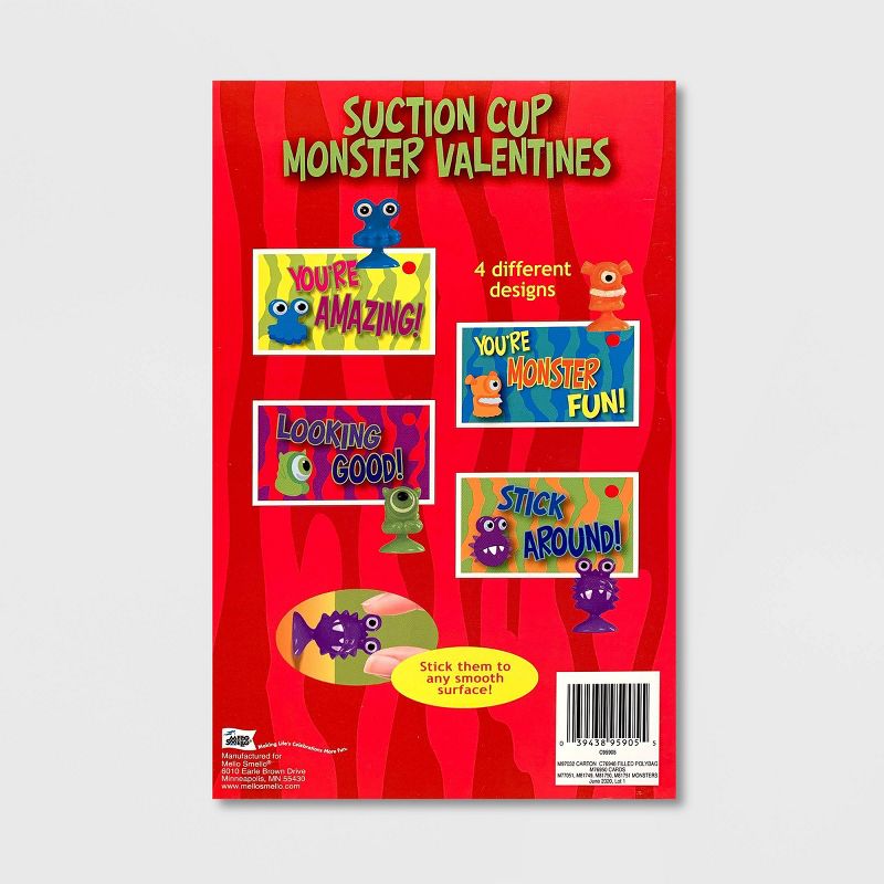 Mello Smello 16ct Suction Cup Monsters with Valentines