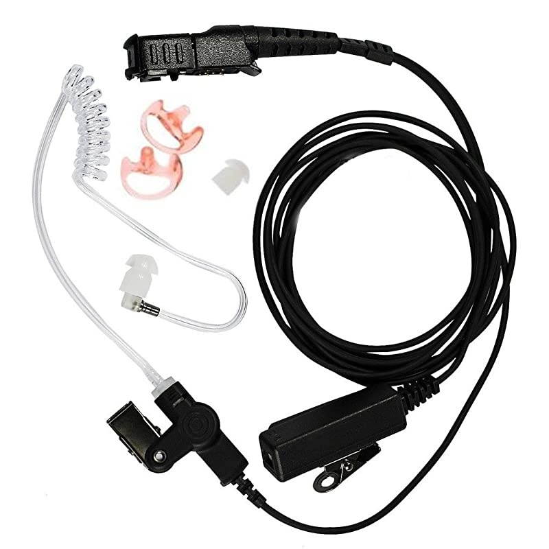 Earpiece Heads Coil Covert Acoustic Tube Compatible for Motorola Radio XPR3300 XPR3500 XIR P6620 XIR P6600 E8600 E8608 Acoustic Tube Headset Noise ReductionTwoWay Radio