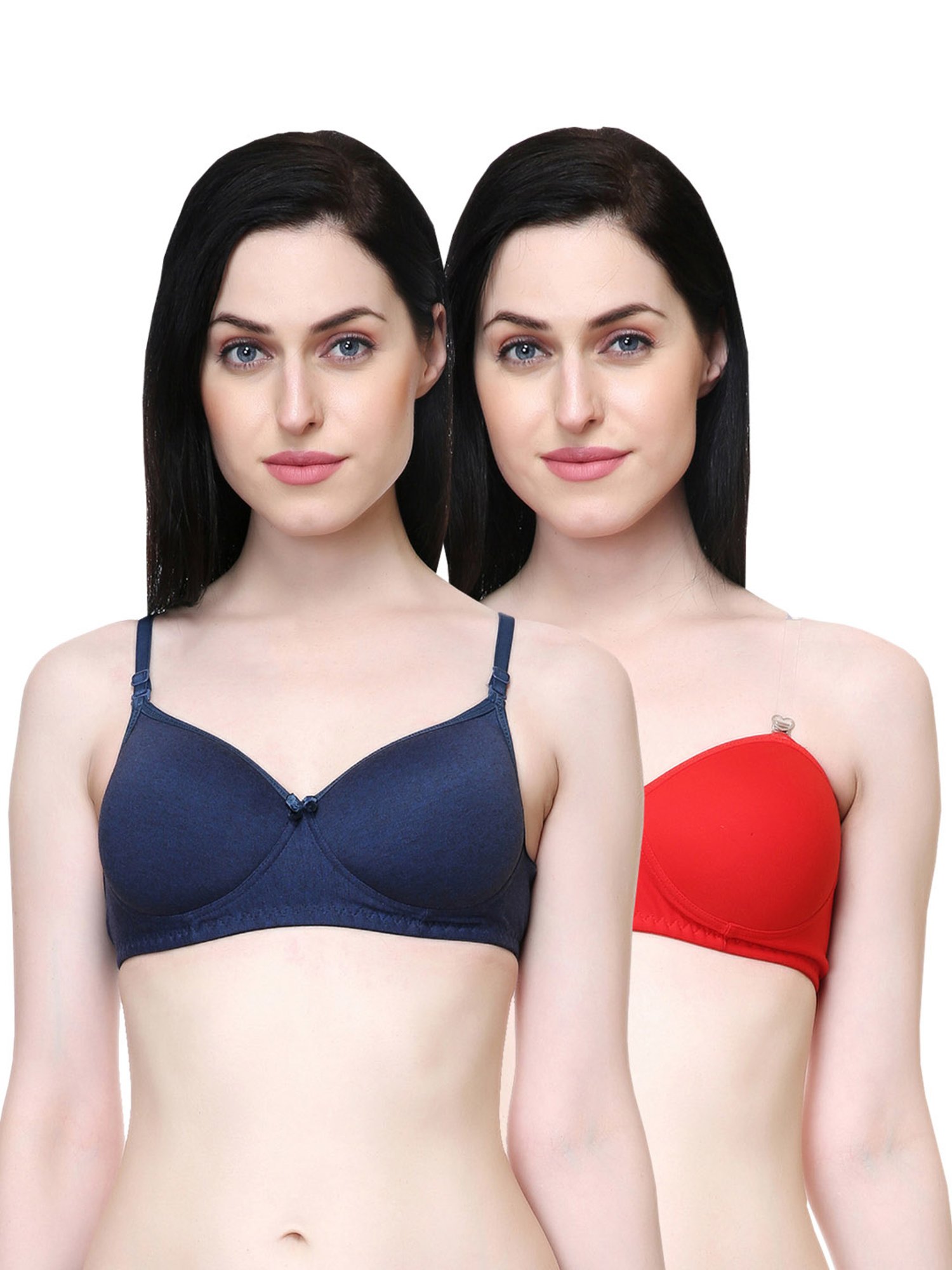 Lady Lyka Multicolor Non Wired Padded T-Shirt Bra (Pack Of 2)