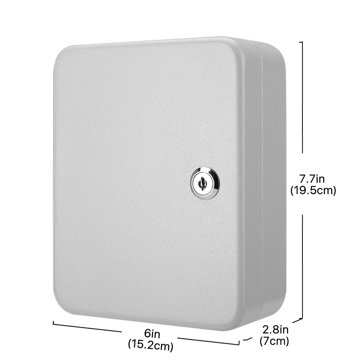 Key Cabinet Steel Lock Box with 40 capacity Colored key Tags & Hooks - Wall Mounted Safe Organizer, Security Storage Lock Box System for Homes, Hotels, Schools or Business (Gray)