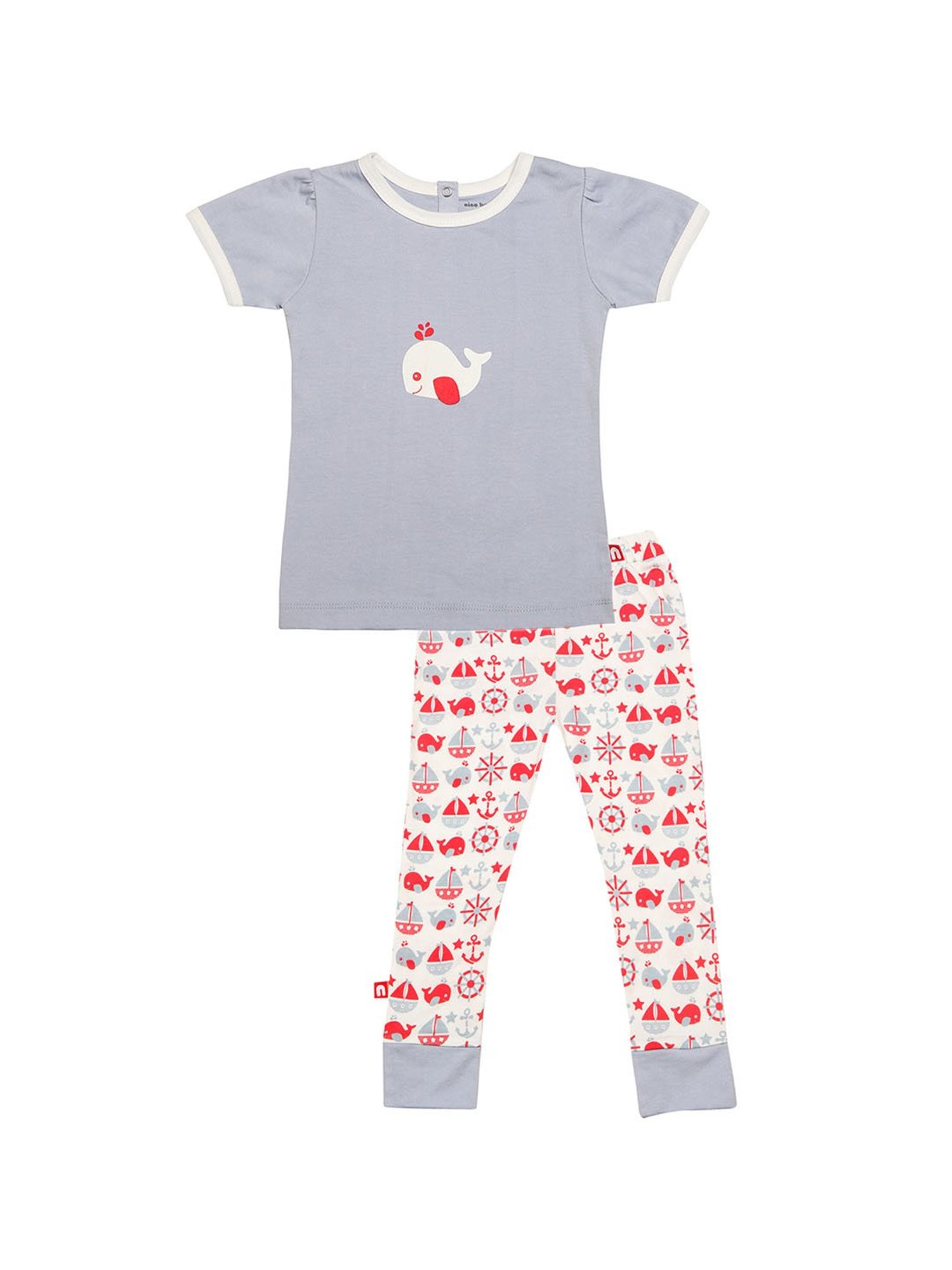Nino Bambino Kids Blue & White Printed T-Shirt with Pants
