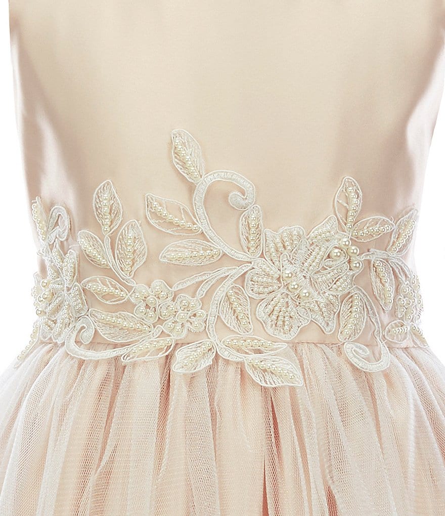 Laura Ashley Little Girls 2T-6X 3/4 Sleeve Rose & Butterfly Print Clip Dot Dress