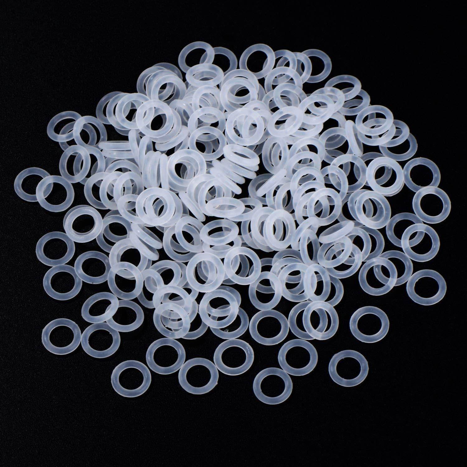 Sumind 200 Pieces Rubber Rings Clear Seal O-ring Rubber Keyboard Dampeners with Plastic Storage Box for Cherry MX Switch Keyboard and Mechanical Keyboard Keys