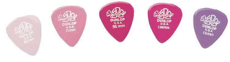 Dunlop Delrin Pick, .71mm (Medium Pink), 12 pack (41P.71)