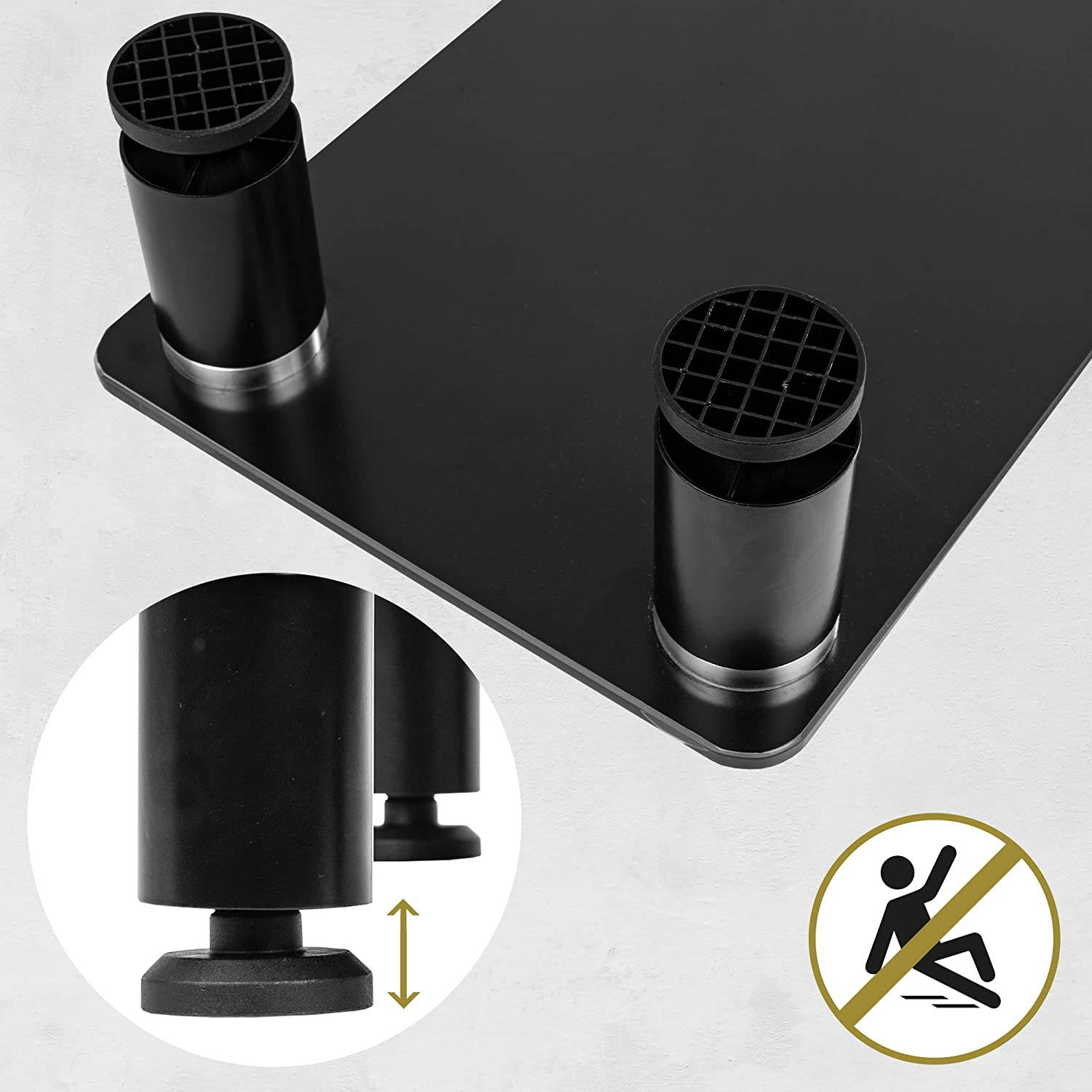 Duronic Monitor Stand DM051 | Screen Riser for Desktop | Black Tempered Glass | Desk Support for Laptop TV Screen or PC Computer Screen | 40kg Capacity | 63cm x 25cm | For Home, Office or Classroom