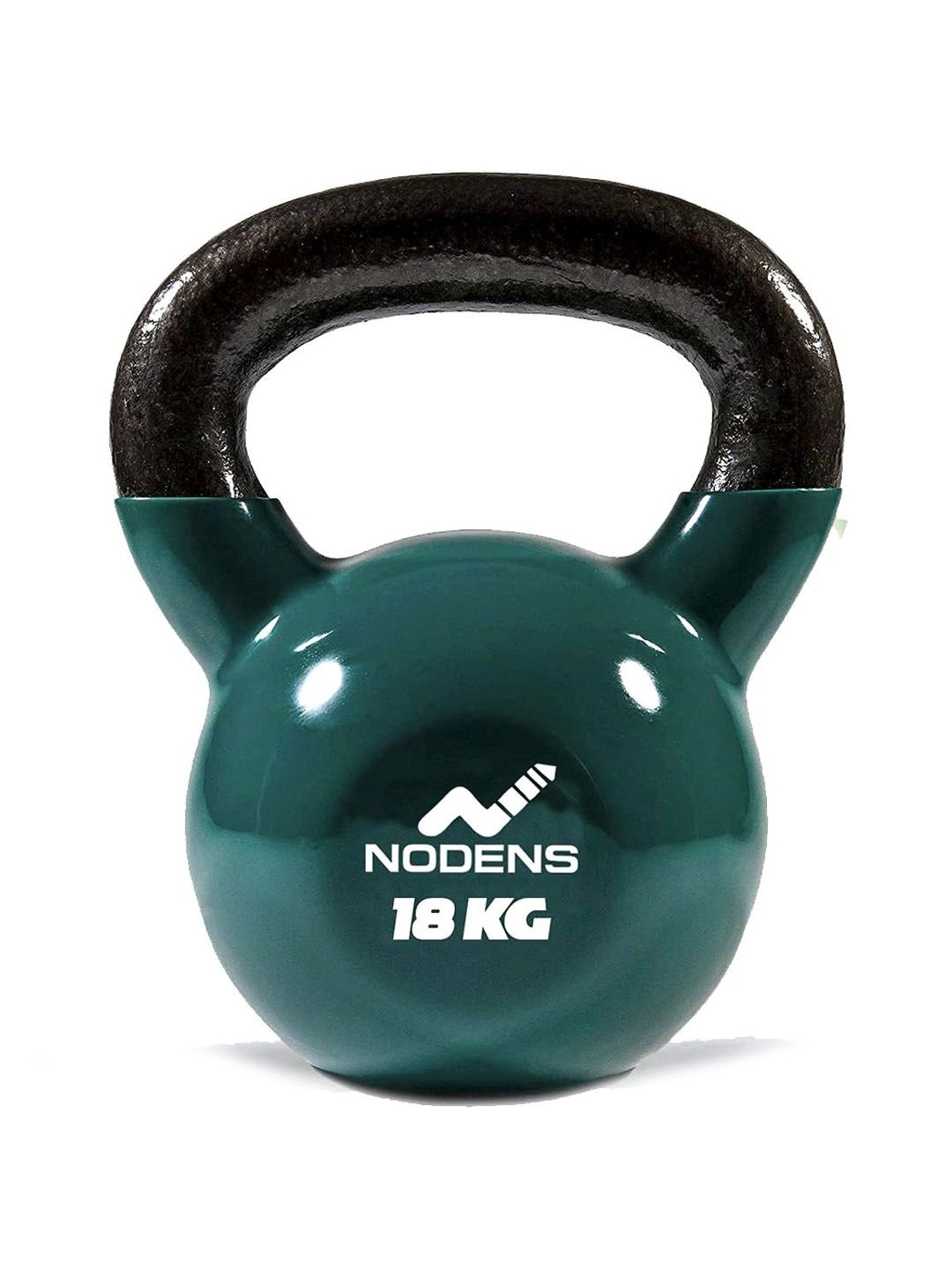 NODENS Teal Green & Black Vinyl Coated Kettle Bell (18 kg)