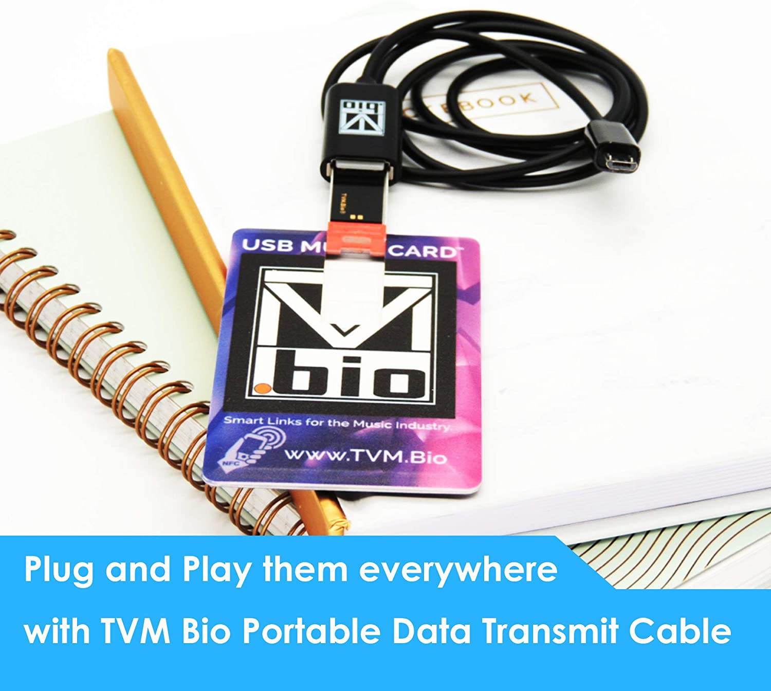 TVM.Bio USB C to USB Female Adapter - Plug & Play Our Smart Card or USB Flash Anywhere - Compatible with MacBook Mobiles & All C-Type Devices - Extra Long Data Transmit Cable for Comfortable Use