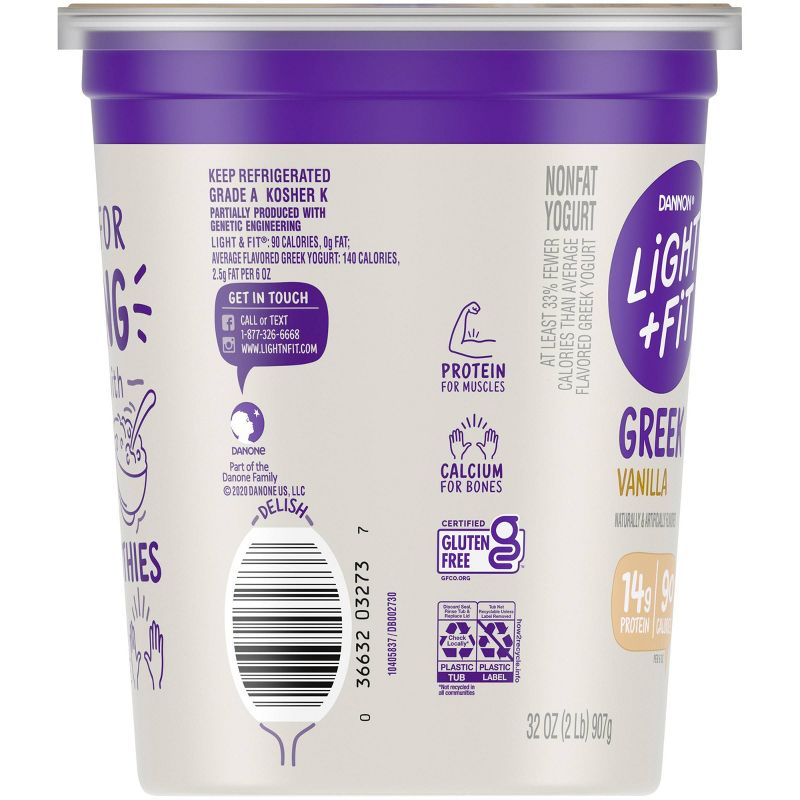 Dannon Light and Fit Original Vanilla Flavored Greek Yogurt - 32oz