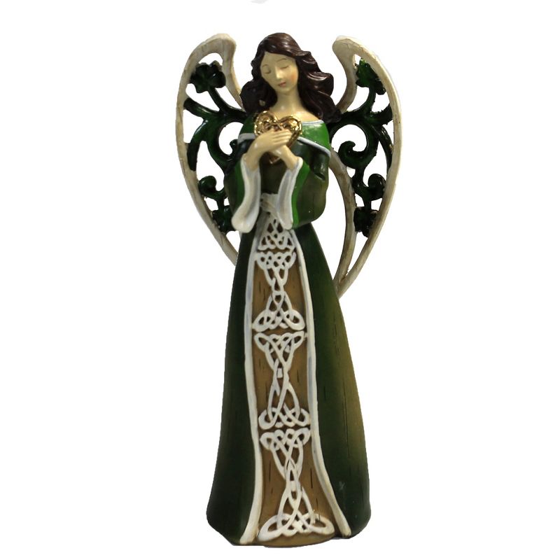 Figurine 7.0" Irish Angel Saint Patricks Day Heart  -  Decorative Figurines