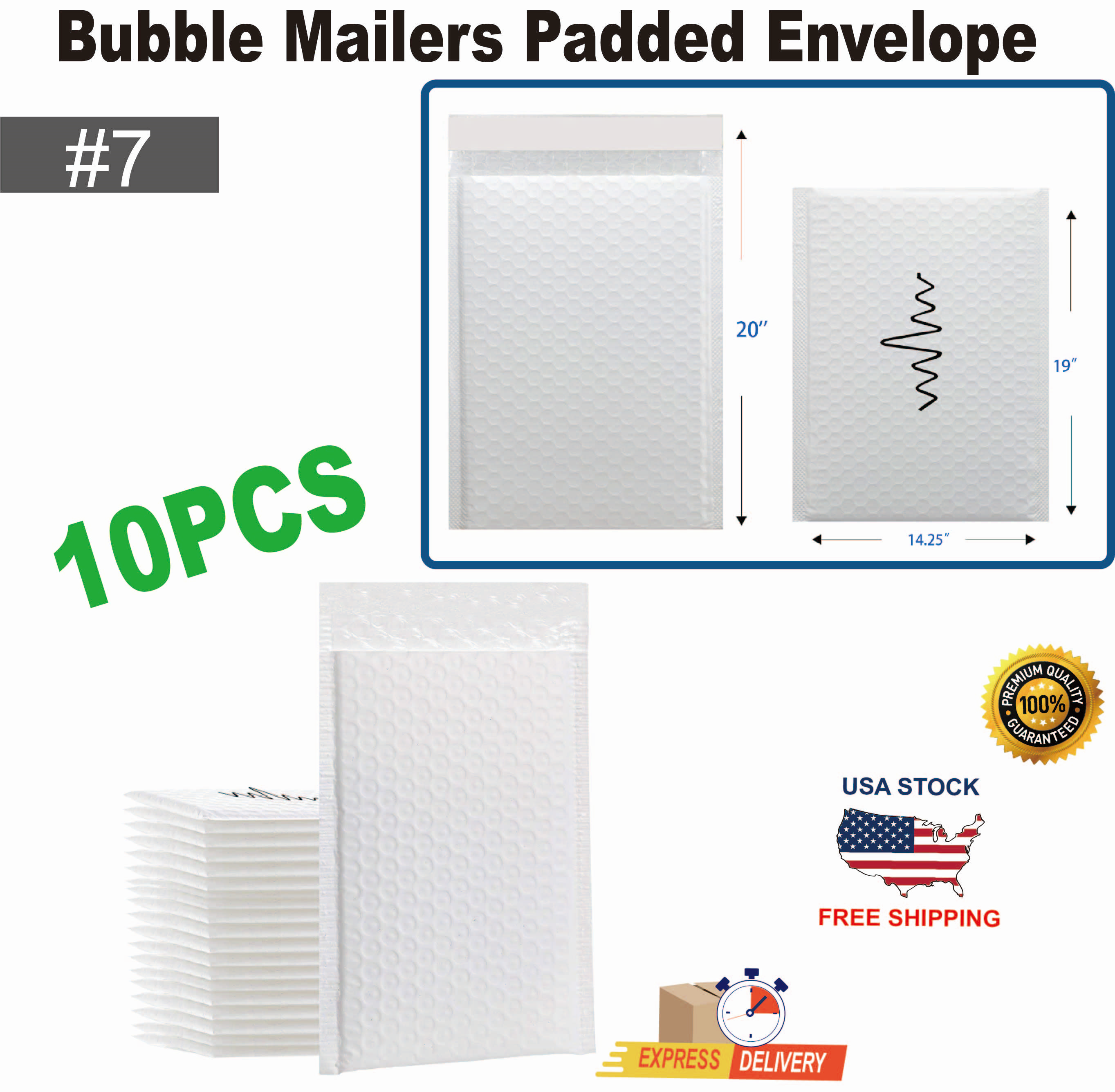 RHINO #7 14.25*20"  Bubble Mailers Padded Envelope 10pcs