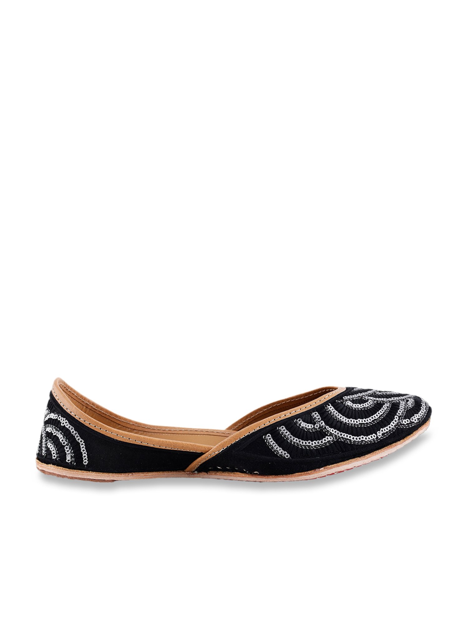 Glam Story Women's Layla Black Ethnic Juttis
