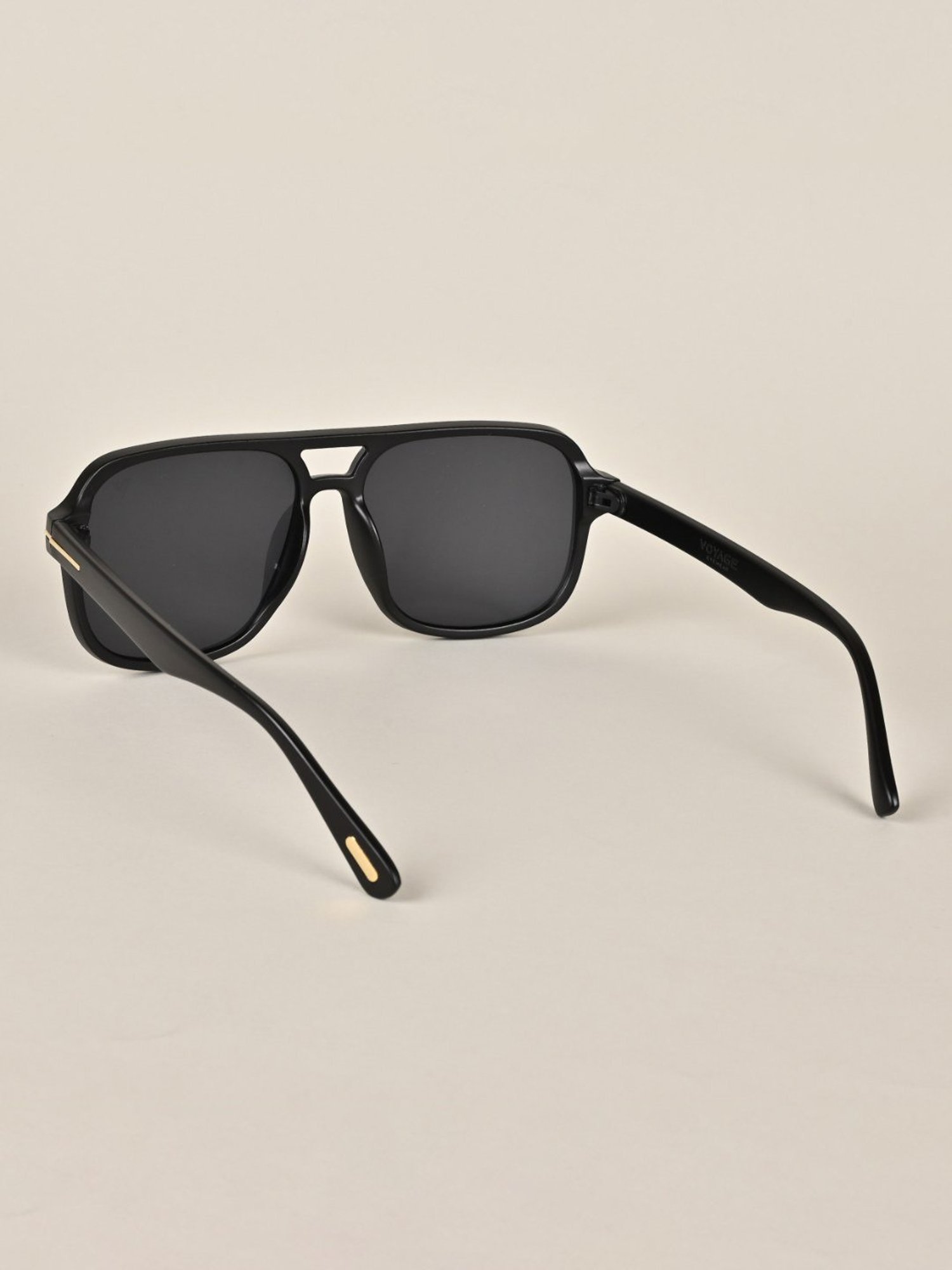 Voyage Black Wayfarer UV Protection Unisex Sunglasses