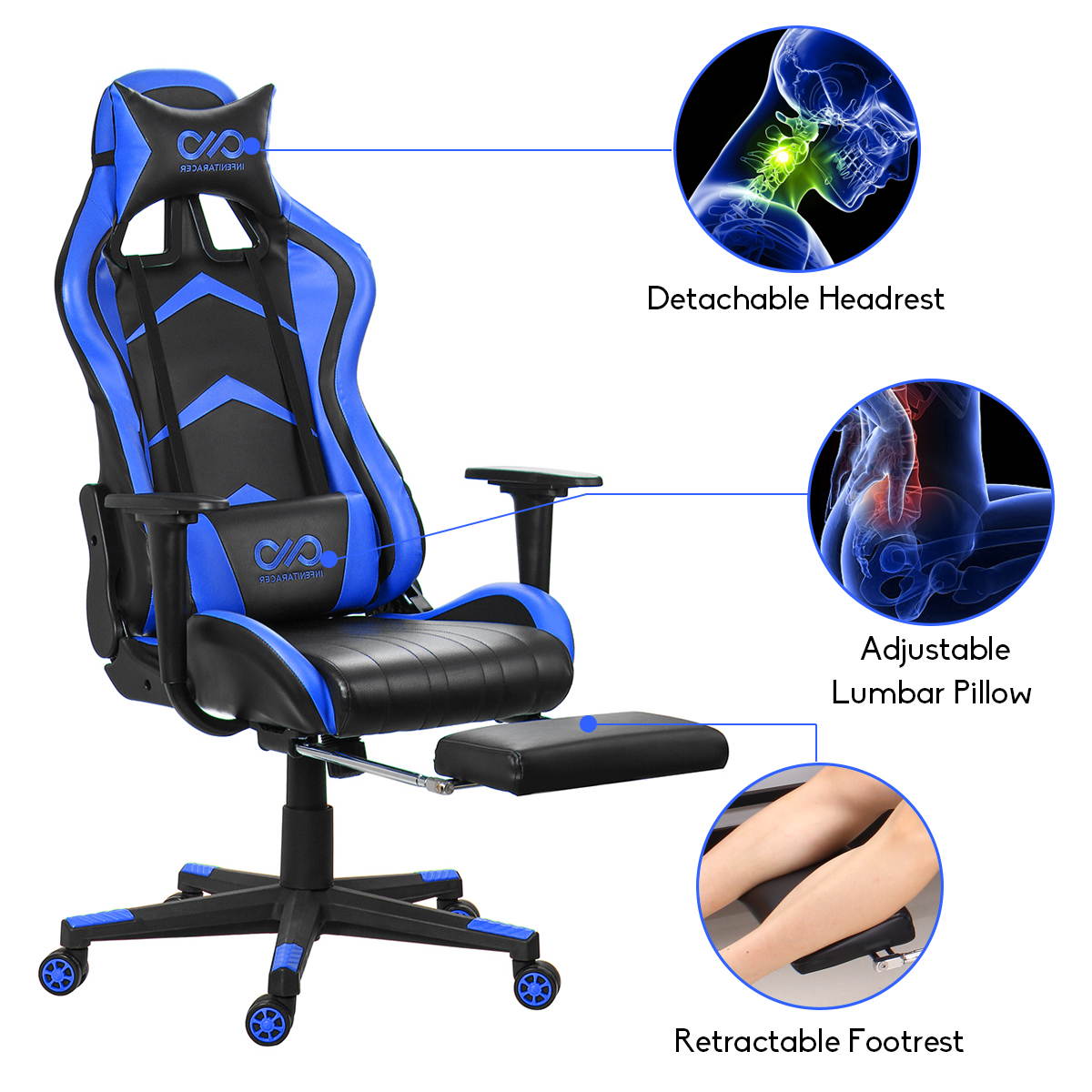 RESPAWN Sidewinder Gaming Chair, PU Leather, in Rage Red (RSP-125-RED)