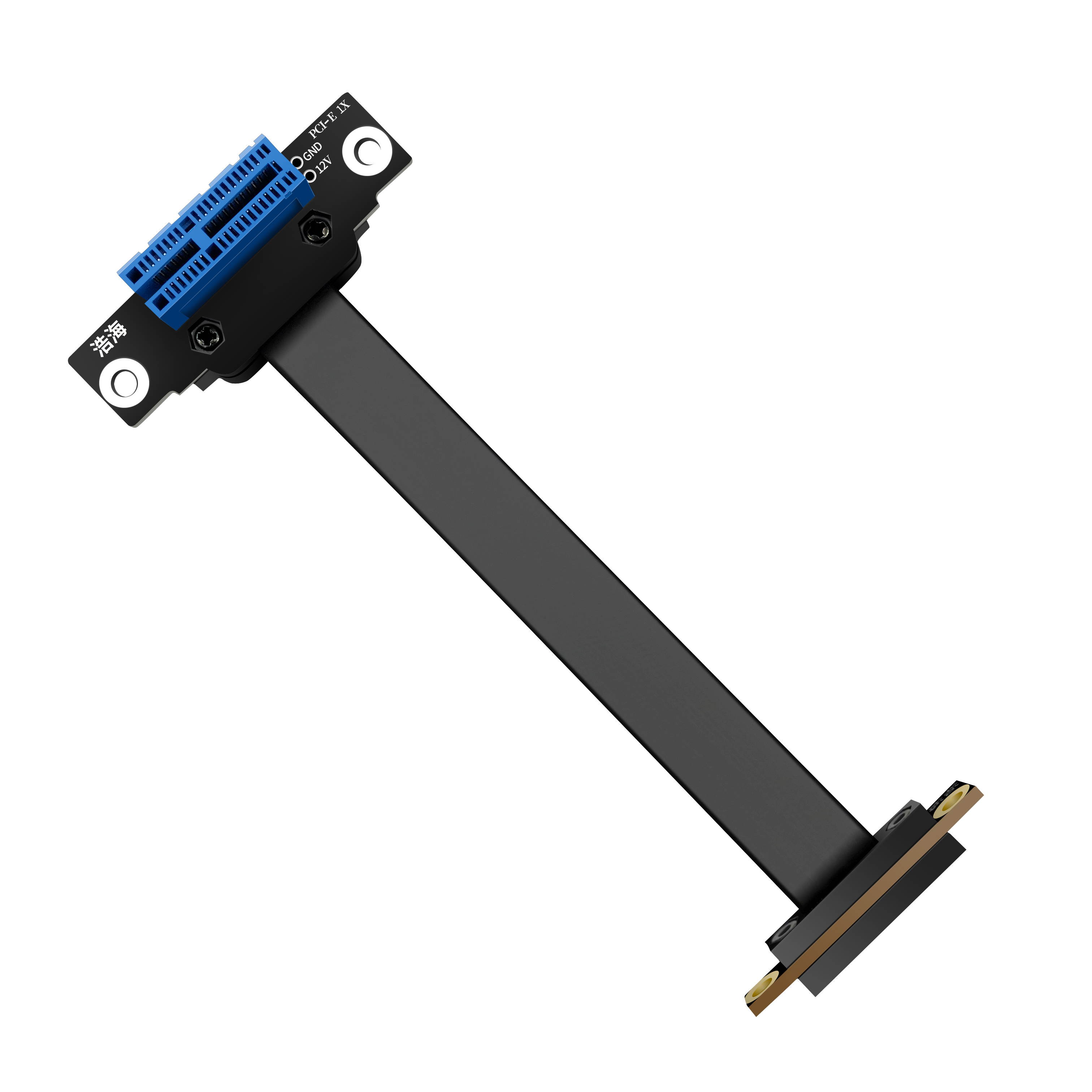 Hotai Premium PCIe 3.0 1x Extender Riser Cable Male to Femal 90 degree to 90 degree (100mm) 1X to 1X Extender Riser Card Adapter for BTC bitcoin mining