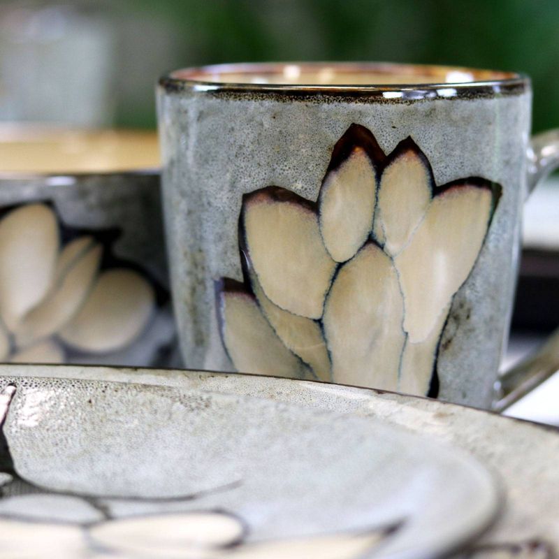 Gibson Elite 16pc Stoneware Dakari Dinnerware Set Gray