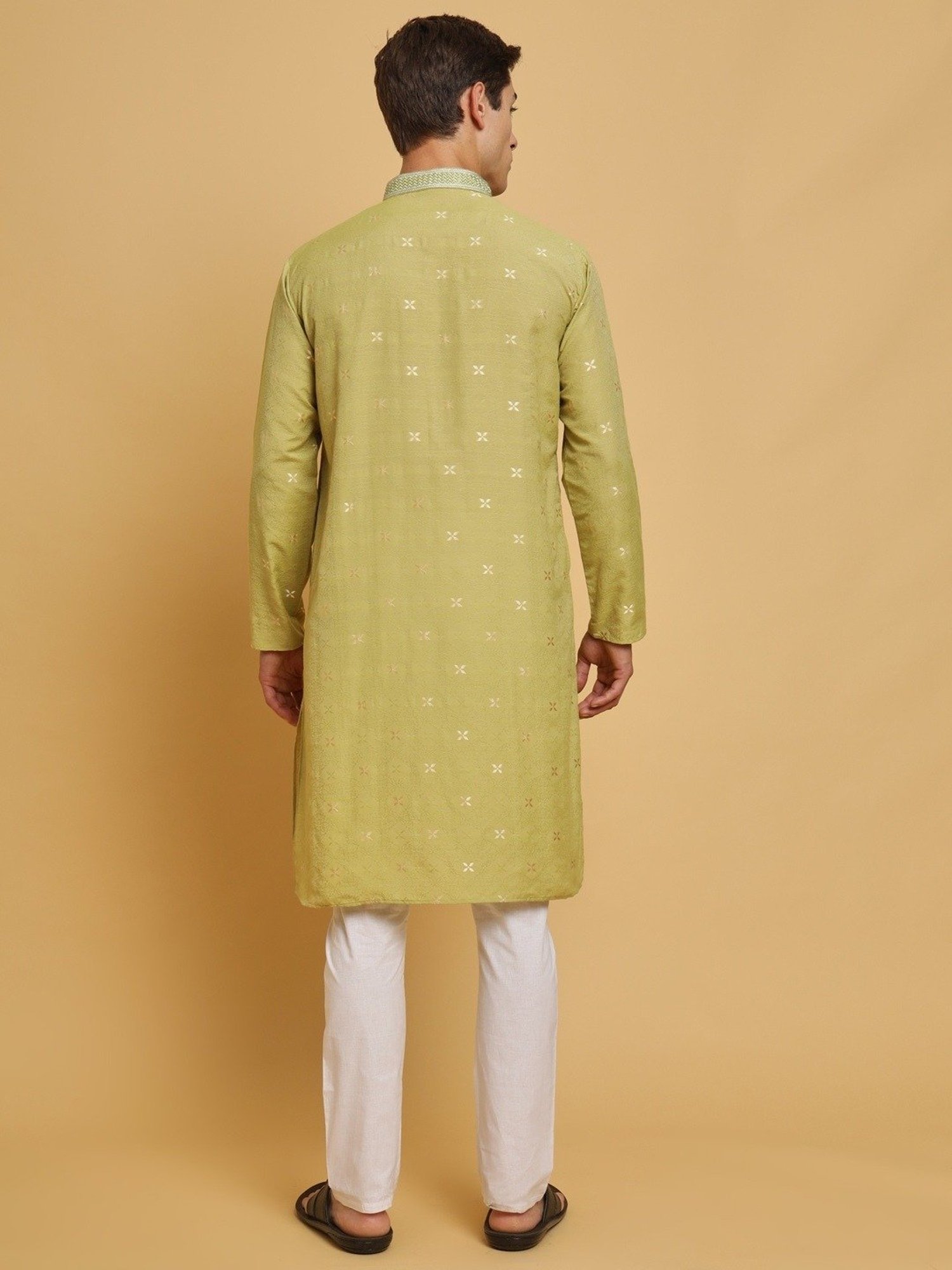 SWAGG INDIA Green Cotton Regular Fit Kurta