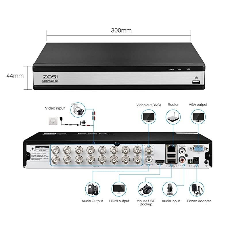 5MP 2K Home Security Camera System Outdoor Indoor, H.265+ 8 Channel CCTV DVR with Hard Drive 2TB and 4 x 2K(5MP) Weatherproof Surveillance Bullet Cameras with 120ft Night Vision, 110&deg; View Angle