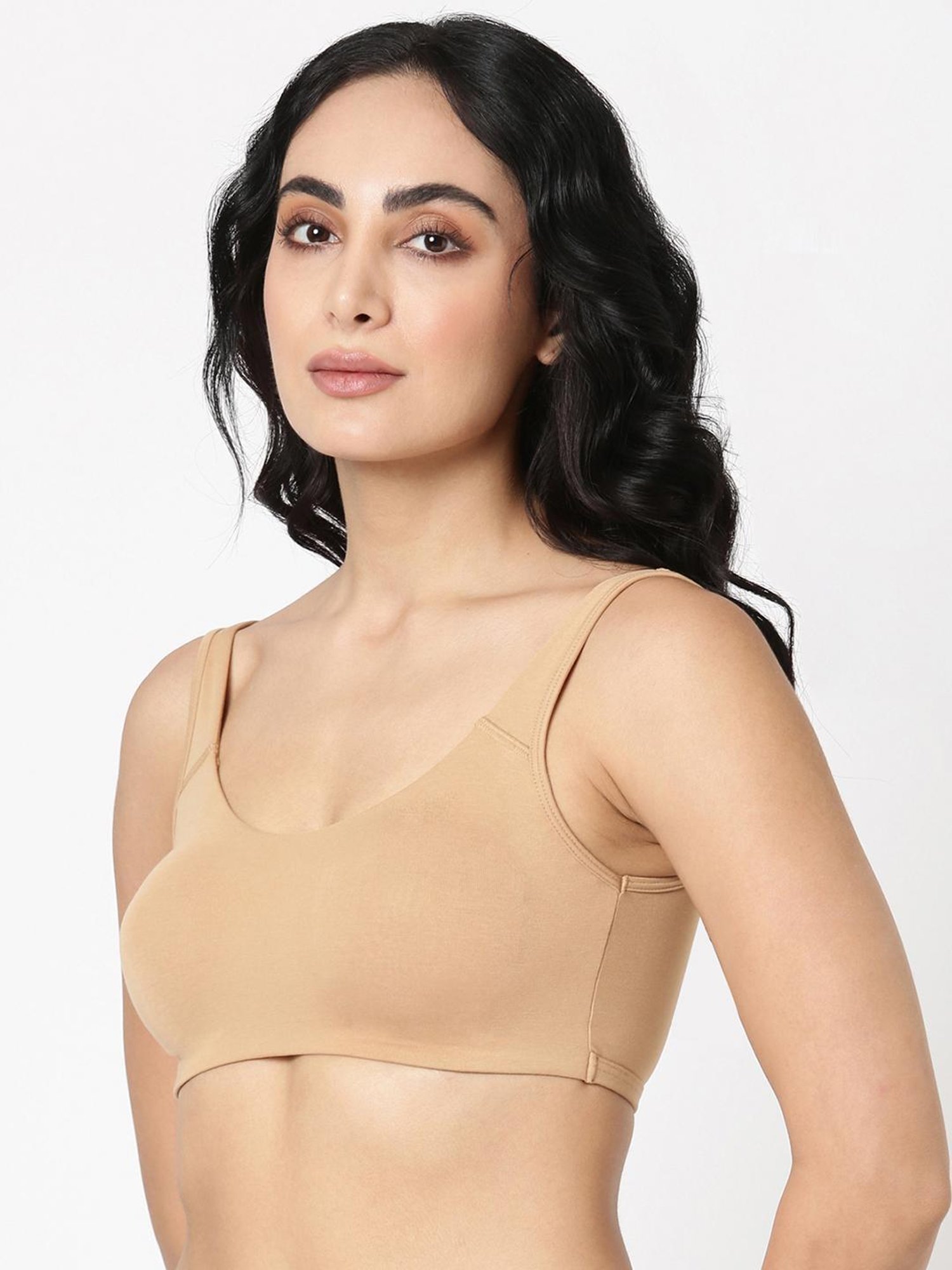 BLOSSOM Beige Full Coverage Sports Bra