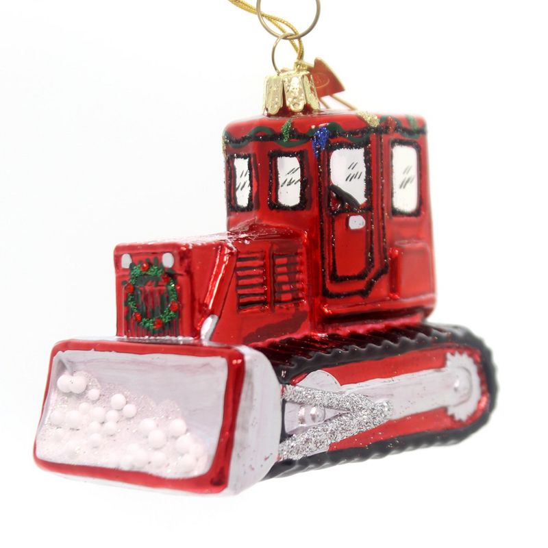 Noble Gems Bulldozer Ornament Snow Plow  -  Tree Ornaments