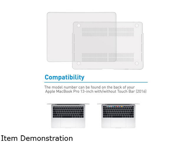 Macally PROSHELLTB13 MacBook Pro Case Cover 13" with/Without Touch Bar A1706/ A1708 Late 2016 Crystal Clear Protective Hard Shell
