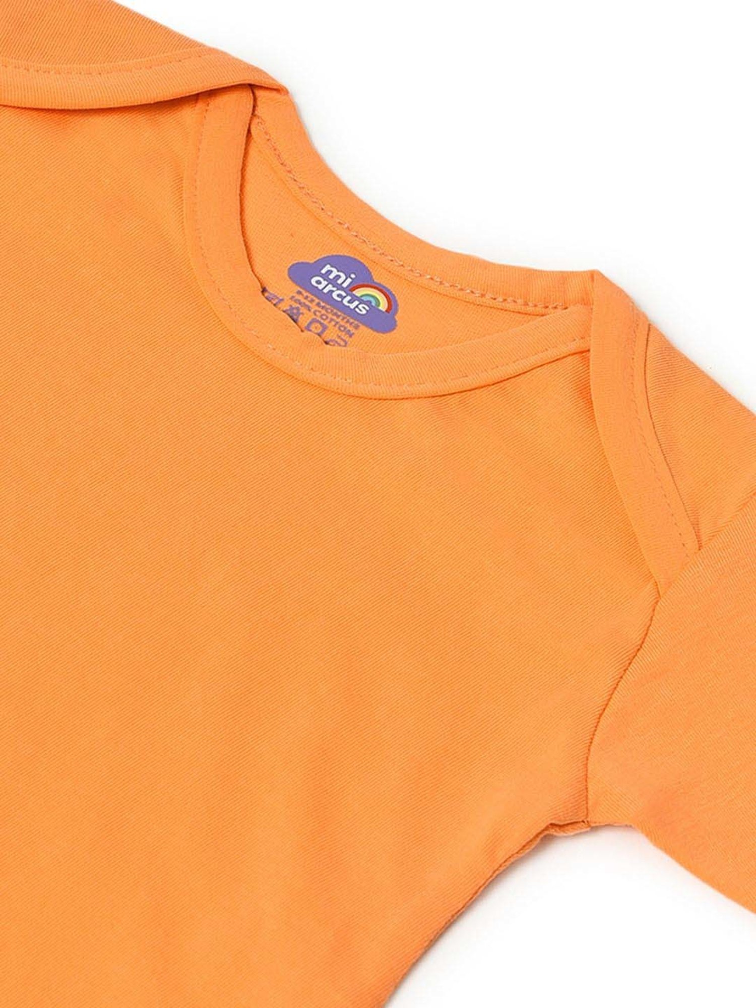 MiArcus Kids Orange & Teal Blue Cotton Printed T-Shirt Set