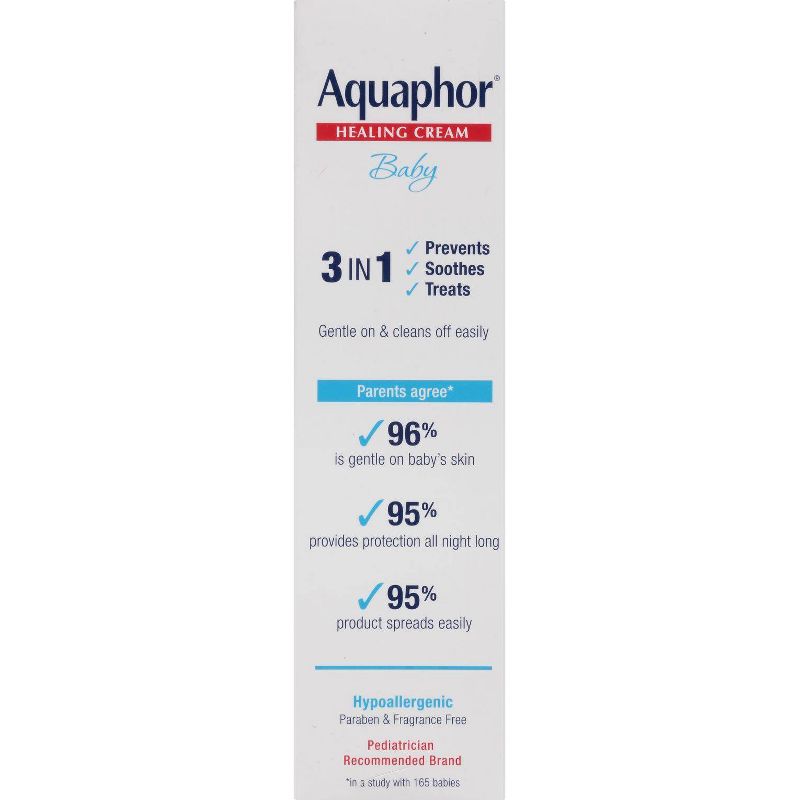Aquaphor Baby 3-in-1 Diaper Rash Cream - Prevents, Soothes, and Treats - 3.5oz. Tube