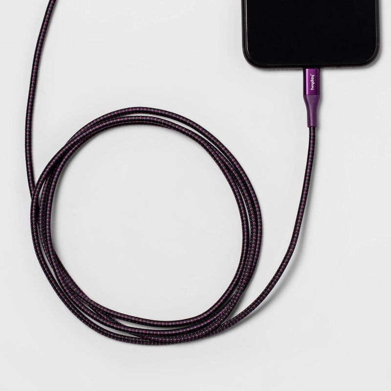 heyday™ 6' Lightning to USB-A Braided Cable - Midnight Purple