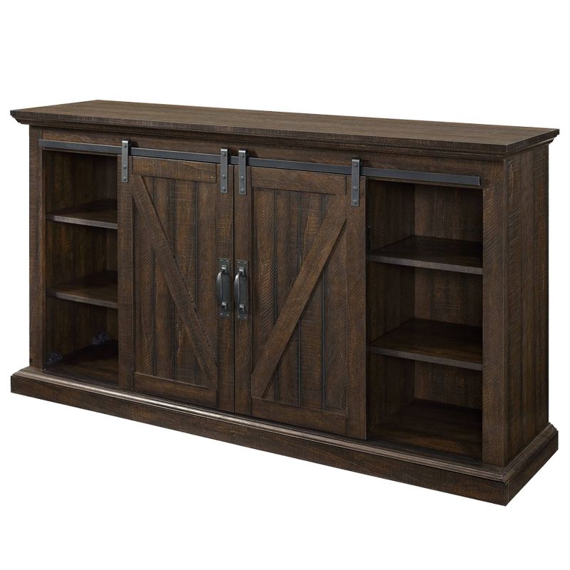 60" Langdon Infrared Media Fireplace Rustic Brown - Muskoka