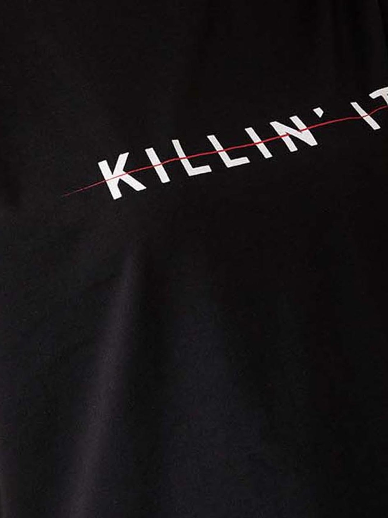 Miss Chase Black Cotton Printed T-Shirt