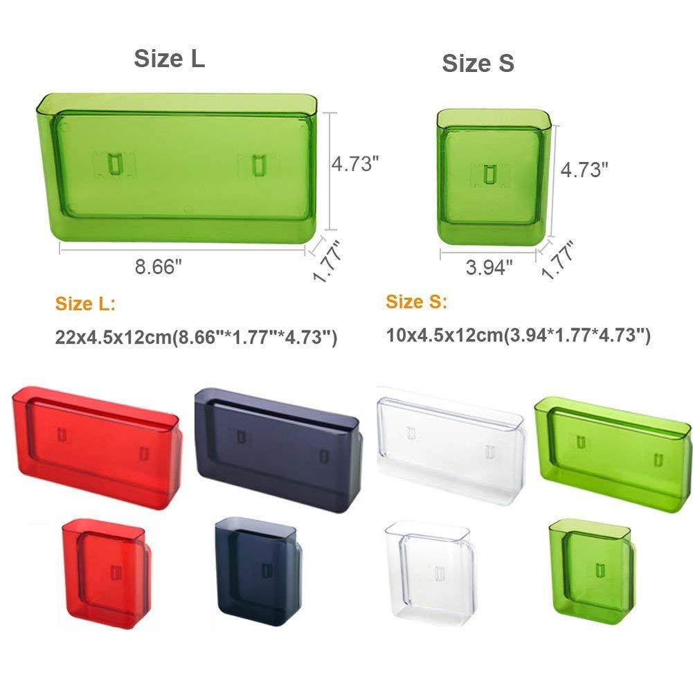 APSOONSELL Wall Mount Storage Organizer Box for Phone Remote Control Holder Clear S
