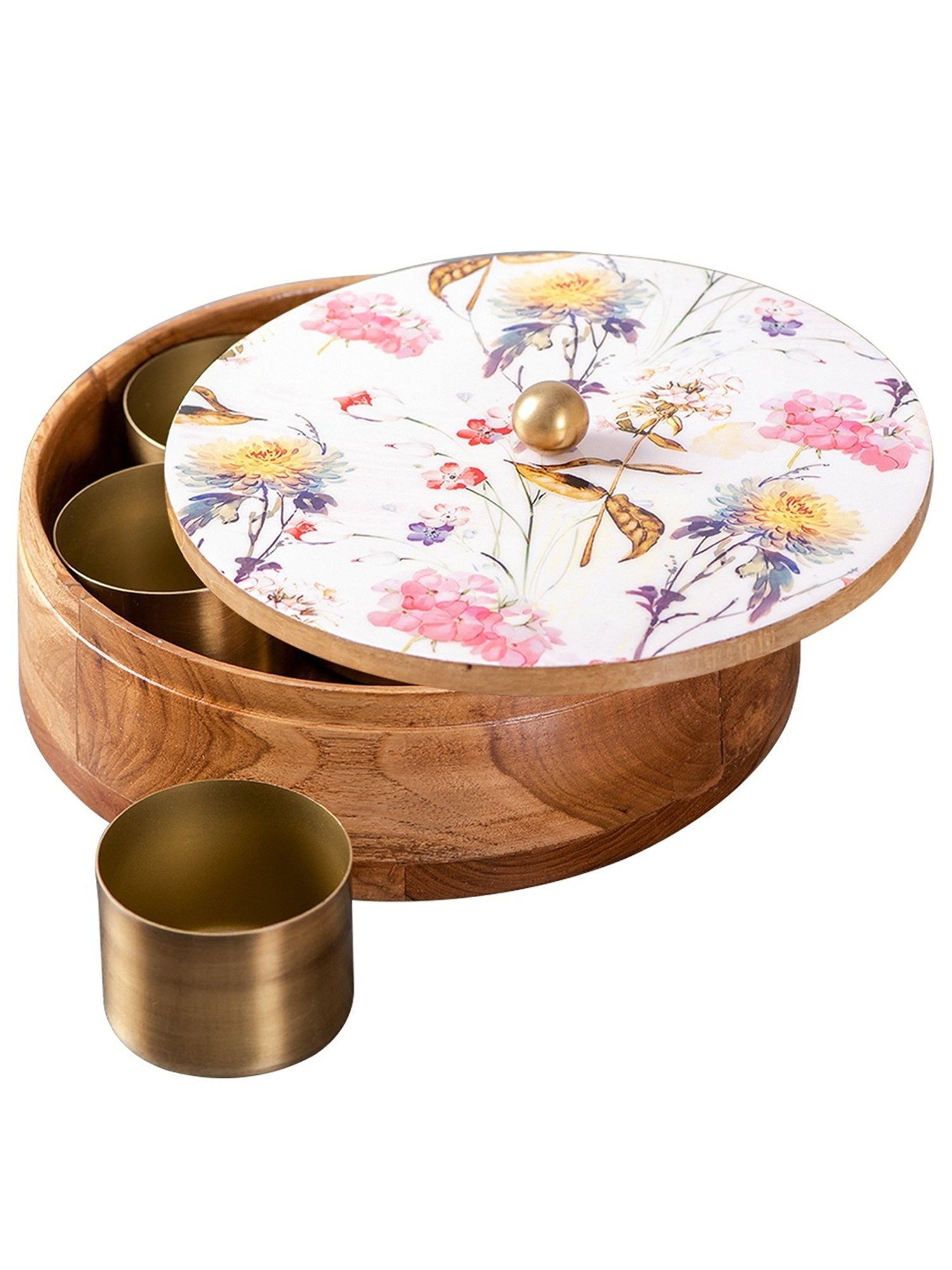 Nestroots Printed Pink Wood Serving Set of 2
