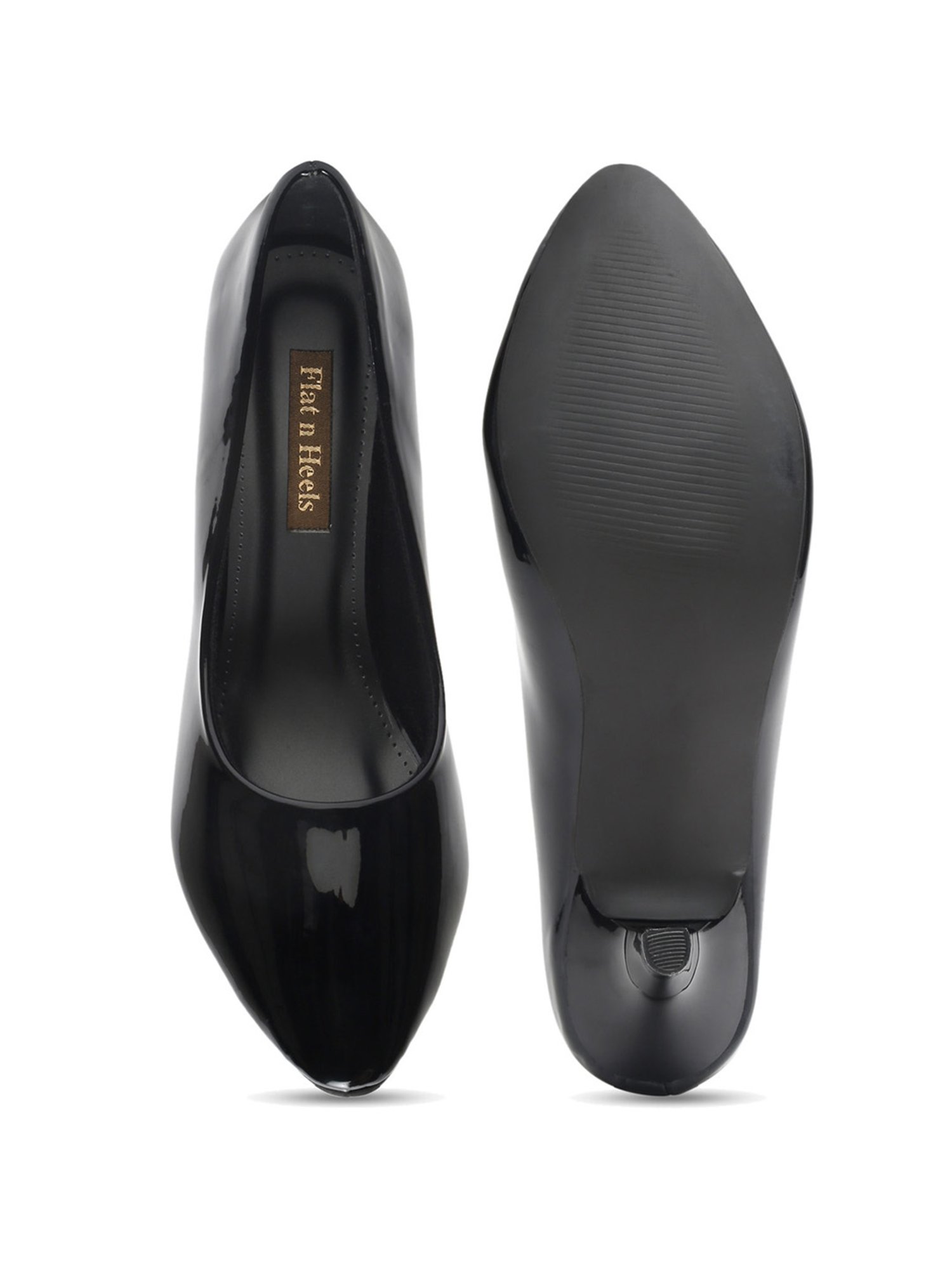 Flat N Heels Women's Black Stiletto Pumps