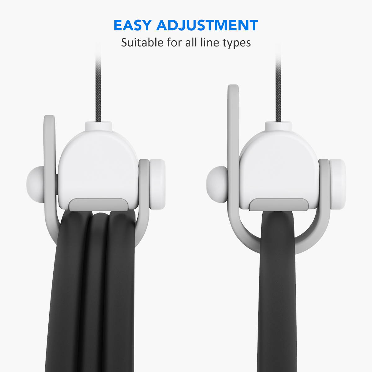 [Pro Version] KIWI design VR Cable Management, Retractable Ceiling Pulley System for HTC Vive/Vive Pro/Oculus Rift/Rift S/Link Cable for Oculus Quest/Quest 2/Valve Index VR Accessories (WHITE, 1 Pack)