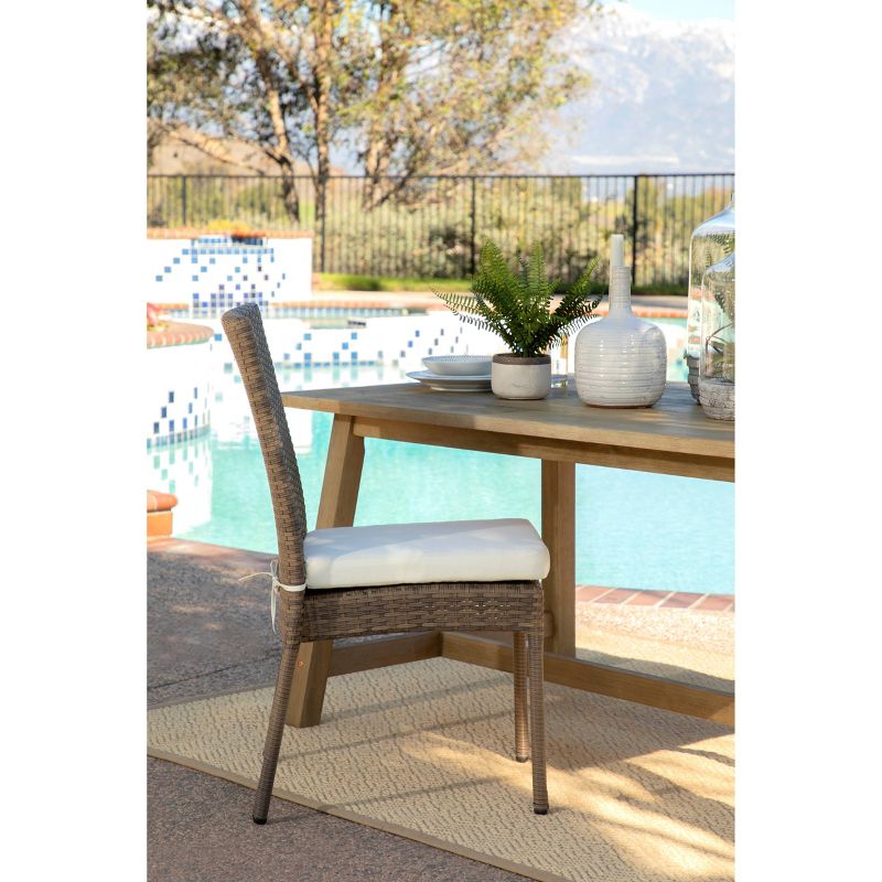 Sierra 6pc Outdoor Eucalyptus Wood Rectangular Dining Set - Natural - Coaster