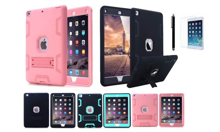 Shockproof Heavy Duty Case with Kickstand for iPad 9.7 Inch 2017 2018