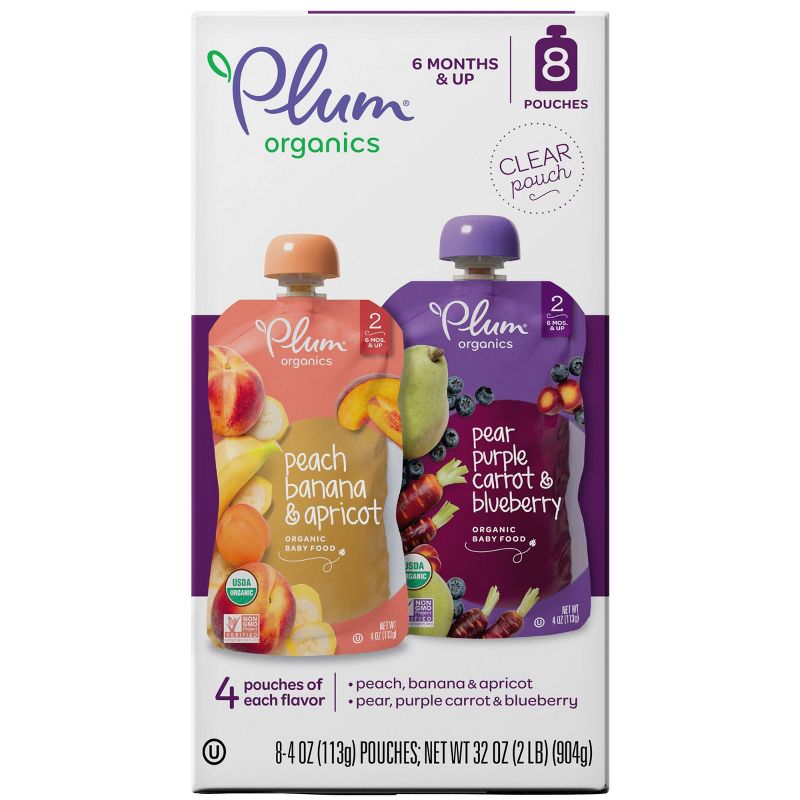 Plum Organics Stage 2 Fruit & Veggie Baby Meals - 8ct/4oz Each