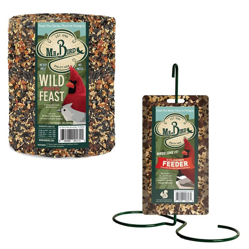 Home & Garden 11.0" Wild Bird Feast W/ Feeder Stand No Mess Never Melt Mr Bird  -  Bird And Wildlife Food