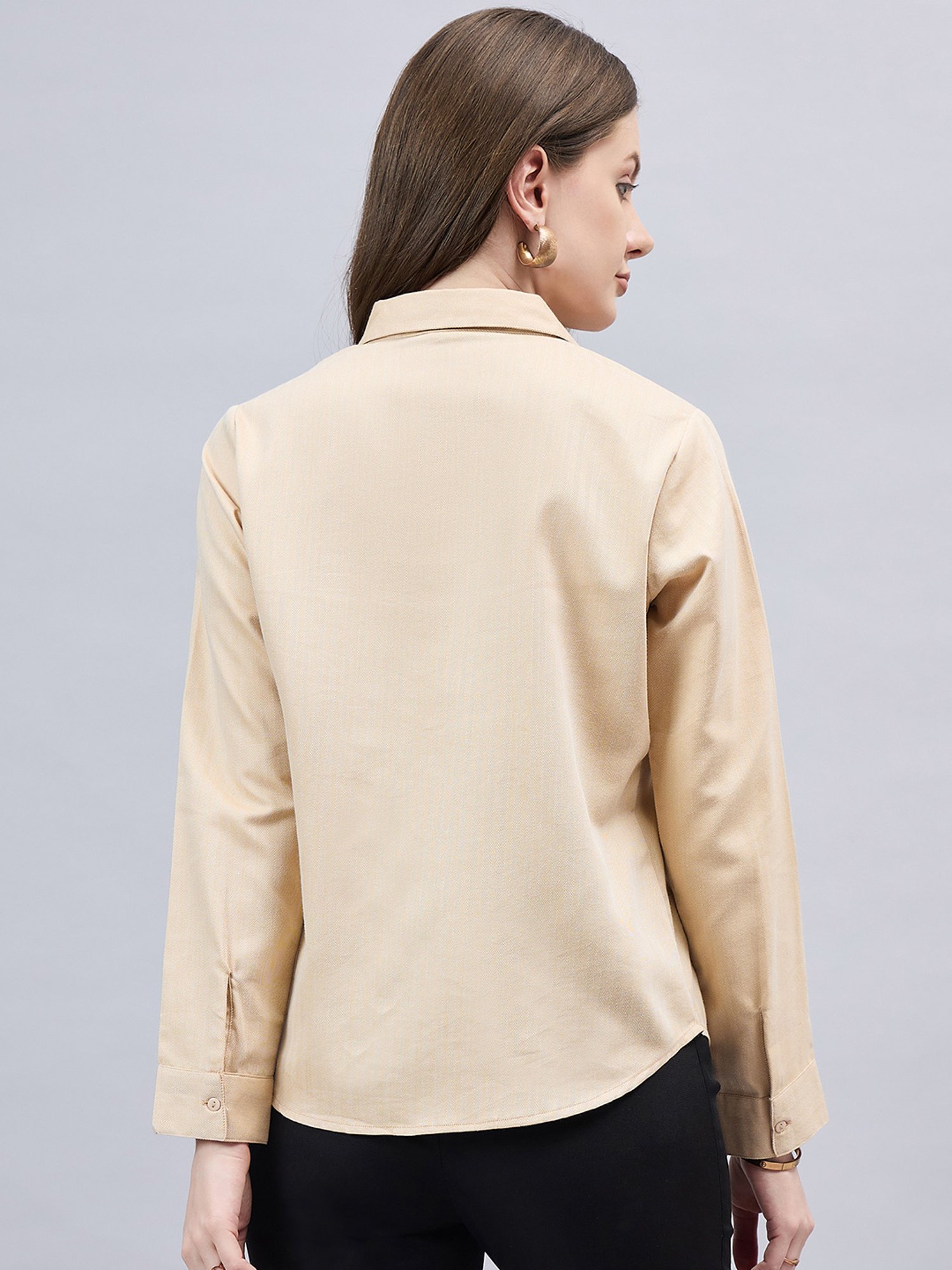 Style Quotient Beige Regular Fit Formal Shirt