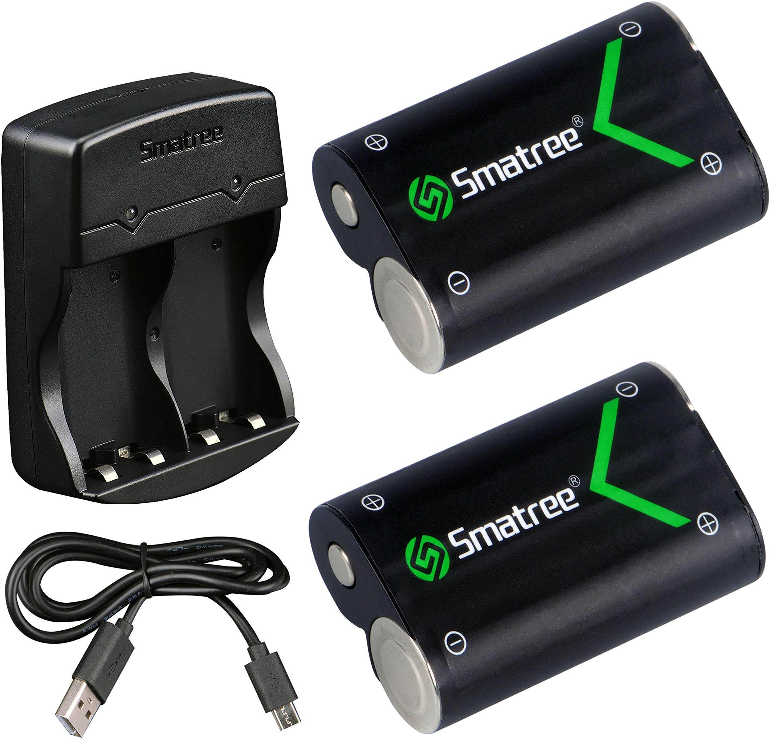 Smatree Xbox One Battery Pack 2 x 2000mAh Rechargeable Battery Compatible for Xbox One / Xbox One S / Xbox One X / Xbox One Elite Wireless Controller