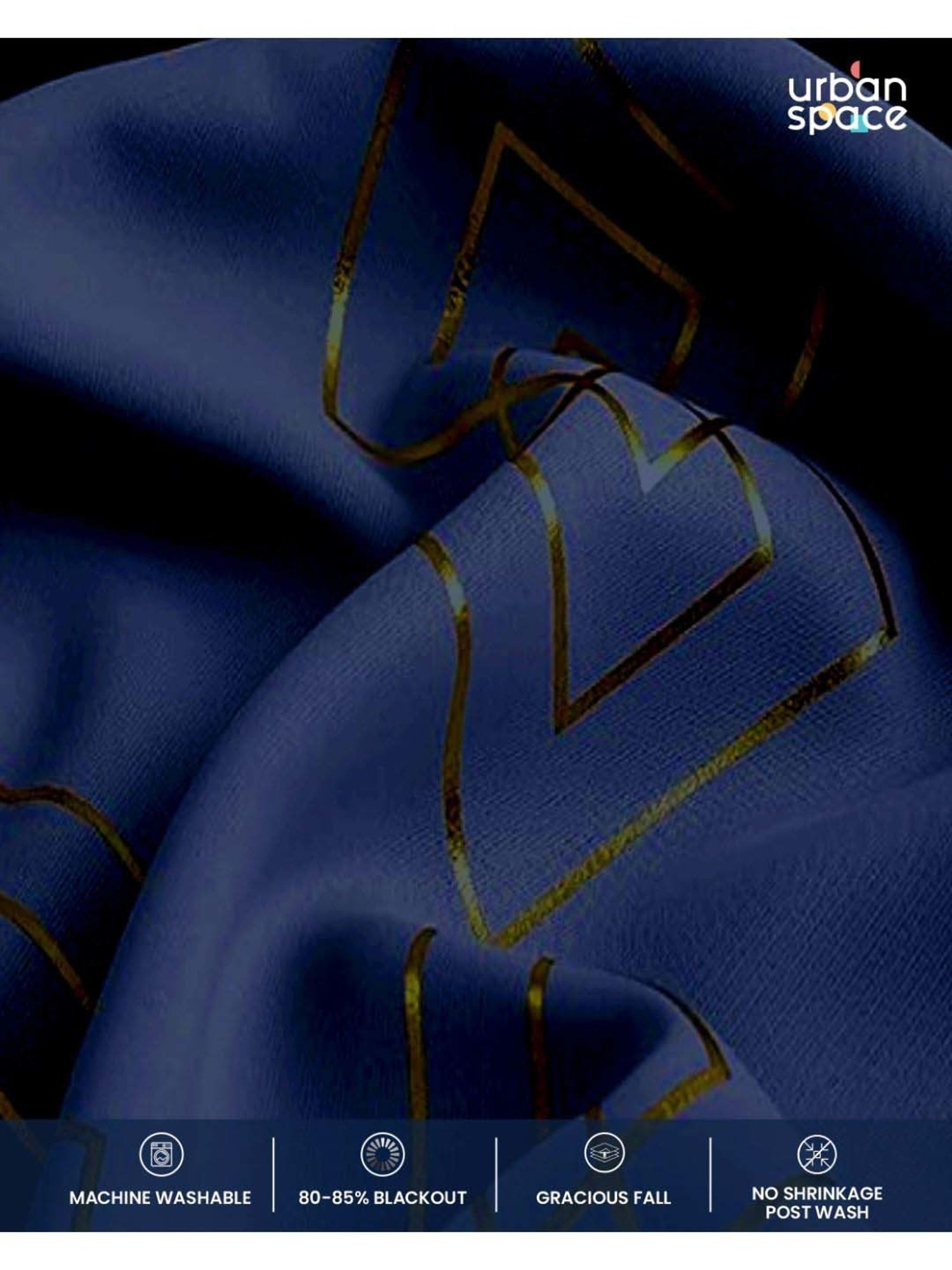 Swayam Brown Paisley J&B Blackout Eyelet Door Curtain - Single Piece (7 Ft)