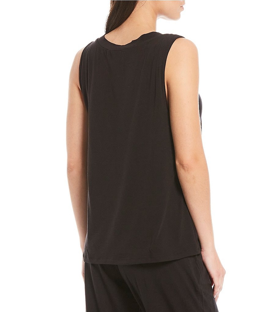 Nottibianche Solid Jersey Knit V-Neck Sleeveless Lounge Top