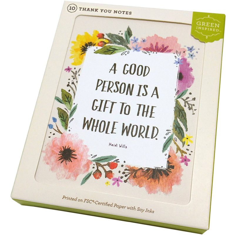 Green Inspired 10ct Flower Frame Cards