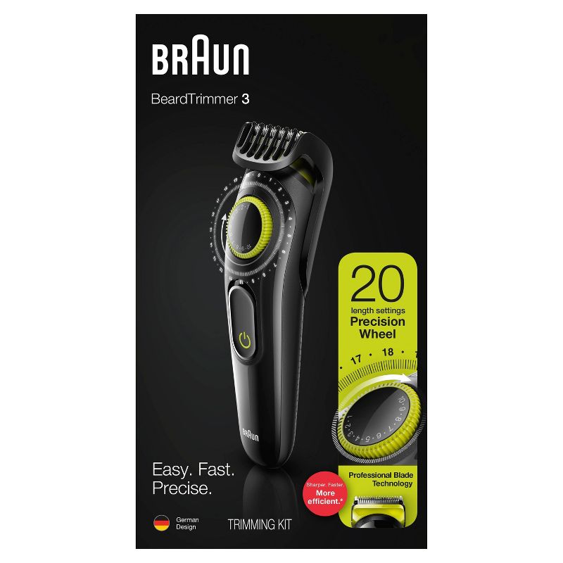 Braun BT3221 Men's Rechargeable 20-Setting Electric Beard & Hair Trimmer
