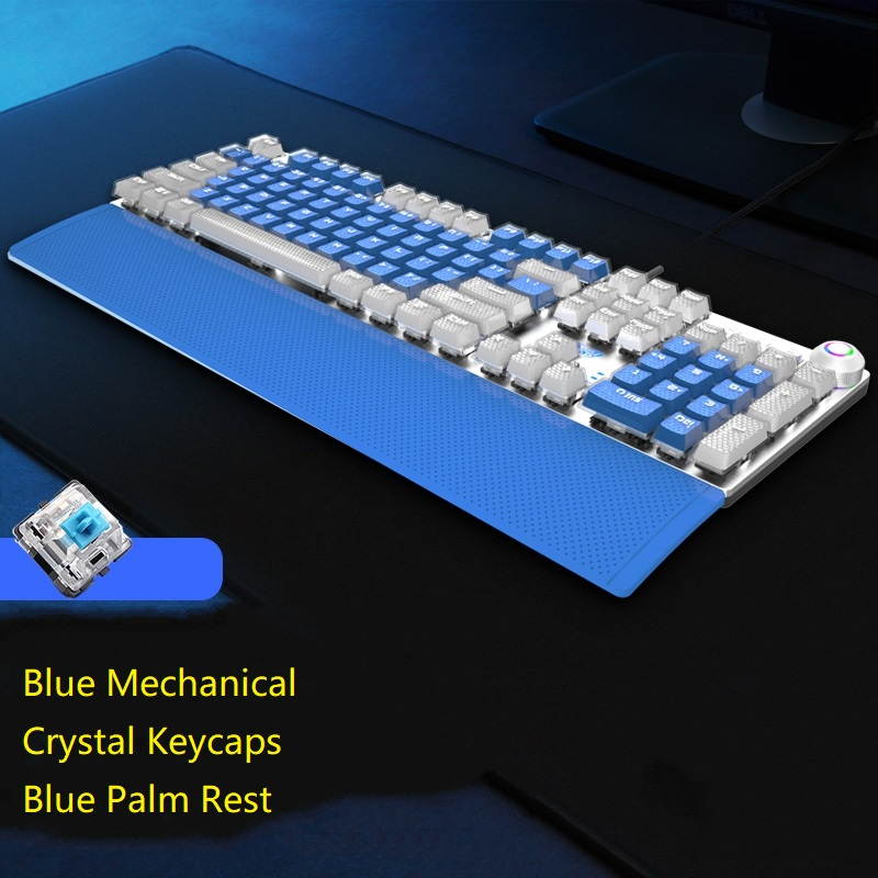 AULA F2088 All  Anti-ghosting Keys, Ergonomic Design, Cool Exterior  USB Wired Real Black Mechanical Gaming Keyboard-Elite Version and White Color Backlit