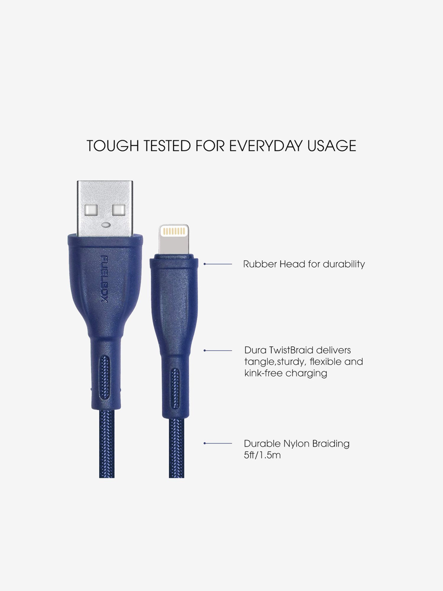 Moerdon SCB138 Fast Charging Data transfer Cable with LED indicator (Black)
