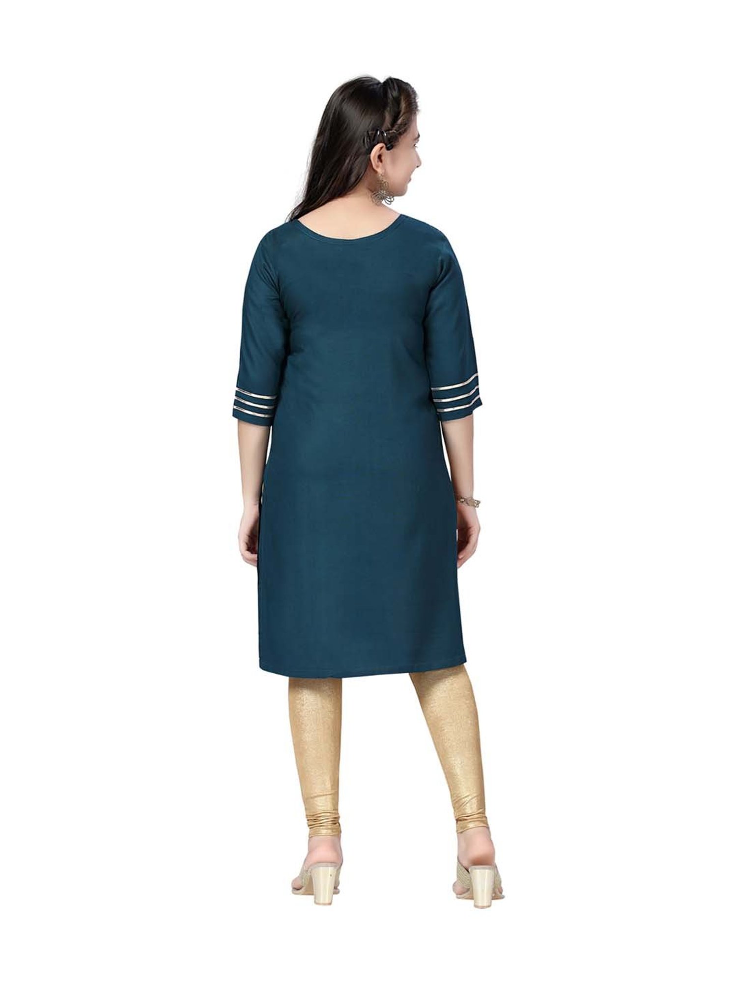 Aarika Kids Rama Cotton Printed Kurti